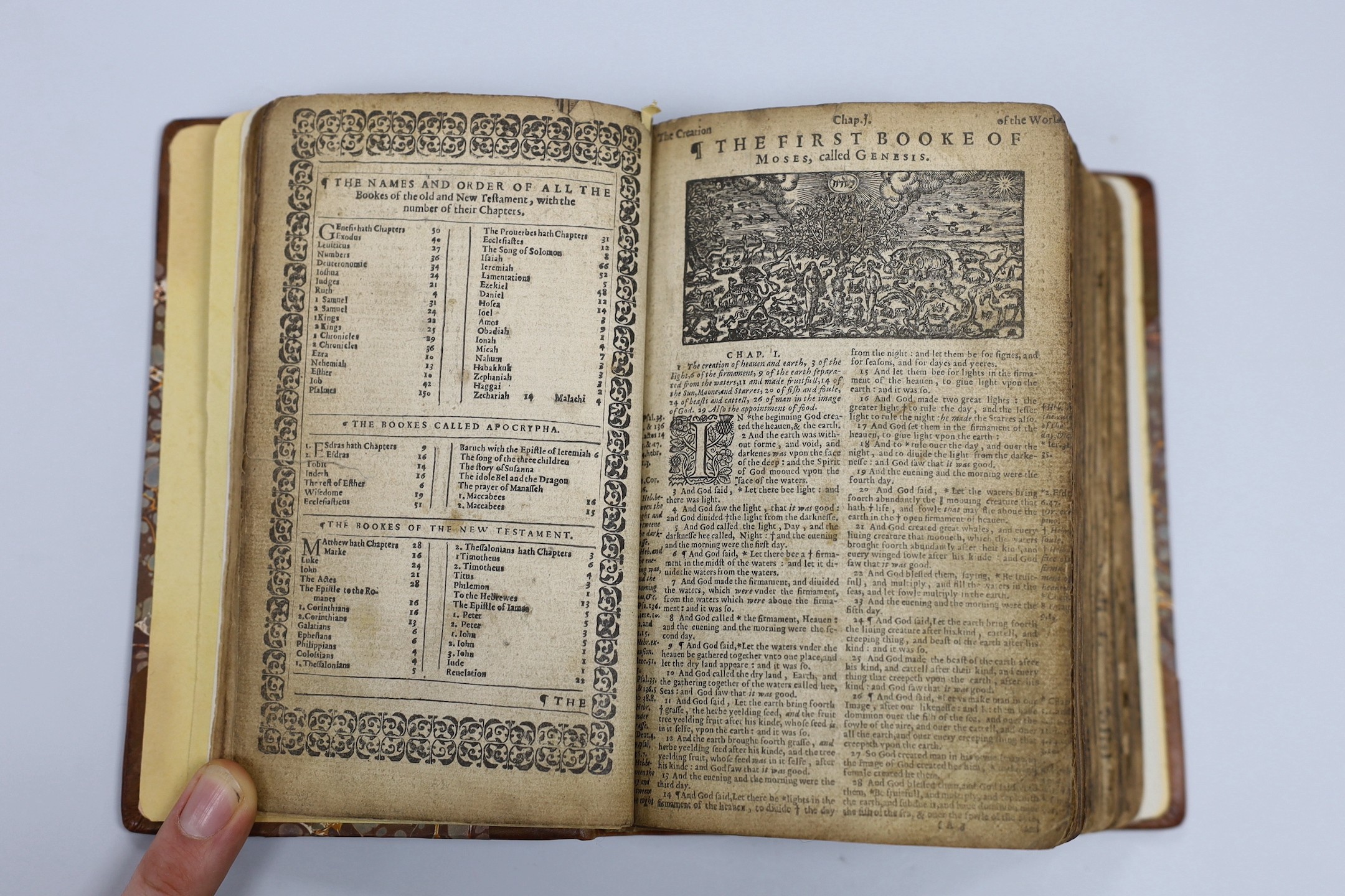 An early 18th century? leather bound bible